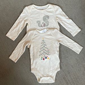 NWT Set of 2 holiday onesies